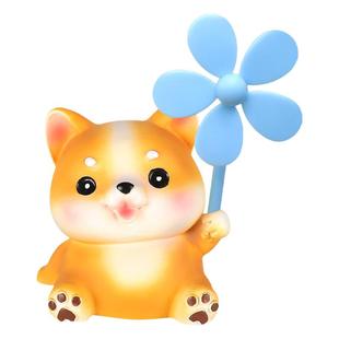 柯基风车小黄鸭车载摆件电动车电瓶摩托车自行车装饰品小配件挂件