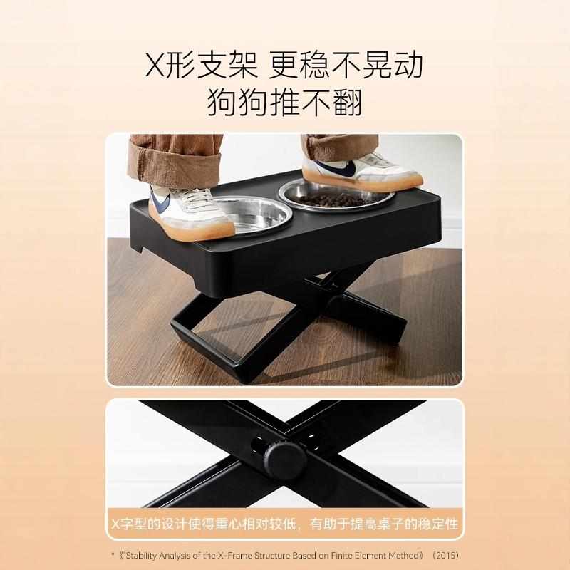 狗碗护颈狗盆狗狗饭盆吃饭桌宠物碗架子防打翻不锈钢加高架大型犬