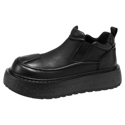 厨师男鞋冬季厨房防水防滑耐磨厚底工作一脚蹬上班黑色大头劳保鞋