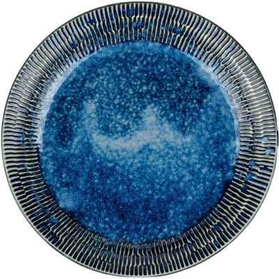 日本进口釉下彩粗陶瓷6寸小平碟