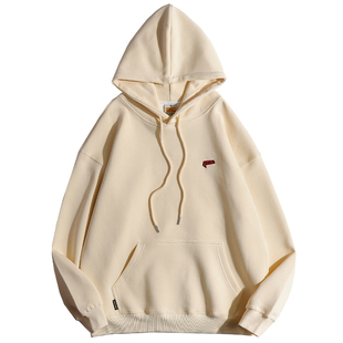 美式复古高克重LOGO厚版刺绣标重磅卫衣男女款秋季潮情侣宽松外套