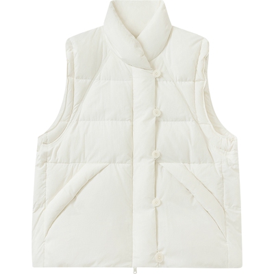 播商场同款白色两面穿羽绒马甲女秋冬新款保暖外套BDS4MD3601