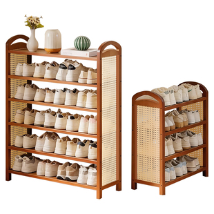 复古风小窄鞋柜多层家用门口入户门简易鞋架子出租房用轻奢高级感