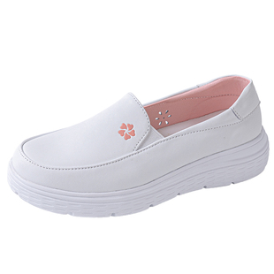 绯樱真皮护士鞋女款防滑软底透气不累脚增高医护鞋工作鞋小白鞋