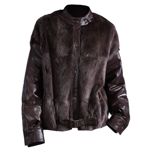 整貂皮大衣女2025冬新休闲小母貂青根貂毛拼接绵羊皮衣真皮草外套