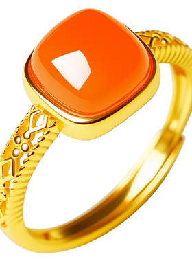 宫里上新正品南红新中式戒指