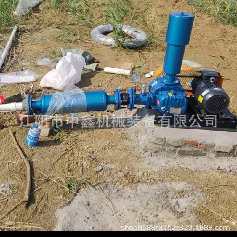 罗茨增氧机节能型水产养殖曝气管增氧机三叶罗茨双缸高压风机