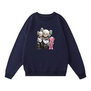 芝麻街卫衣男女联名KAW公仔上衣新款宽松情侣装秋季百搭外套潮牌