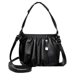 专柜正品真皮小包女2025新款时尚单肩斜挎包复古妈妈包软皮水桶包