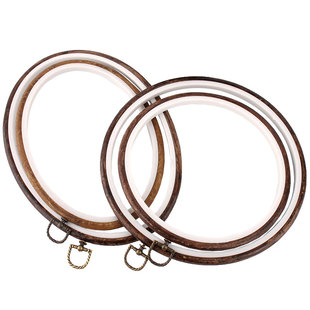 复古刺绣花绷子花撑子仿古绣圈绣框架画框展示绣绷椭圆形装饰绣棚