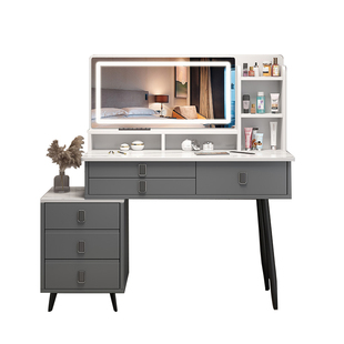 轻奢新款梳妆台卧室现代简约小型少女化妆台床头柜书桌一体化妆桌
