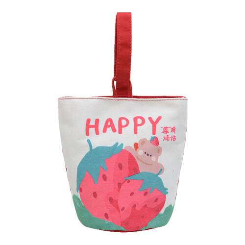 帆布水桶包礼品袋原创卡通帆布手提包满月宴伴手礼布袋可爱小拎包