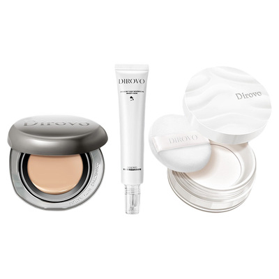 【直播间专属】蒂洛薇粉膏遮瑕控油定妆水散粉提亮妆前霜底妆套组