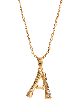 SU坠新款18K包金立体字母锁骨链