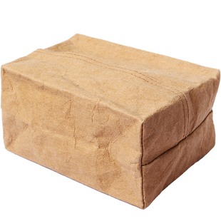 素娘 牛皮纸抽纸盒 车载复古客厅收纳纸巾盒轻奢北欧风纸抽袋家用