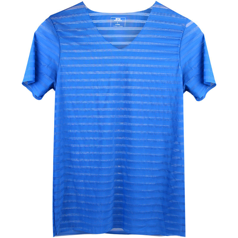 夏季男士无痕冰丝t恤男短袖修身弹力青年速干薄款运动健身打底衫