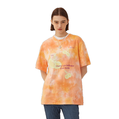 kirsh印花短袖T恤晕染可爱减龄