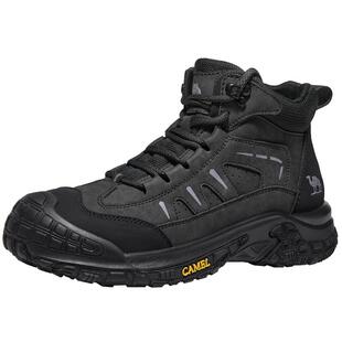 骆驼男鞋高帮鞋2025冬季新款加绒棉鞋防滑户外登山徒步鞋运动鞋男