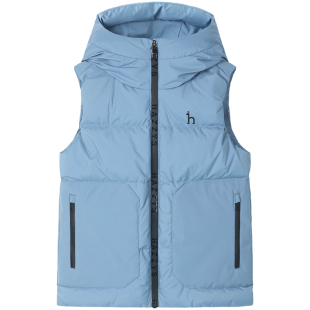 hazzys哈吉斯童装男童羽绒马甲冬新三防透湿连帽厚上衣