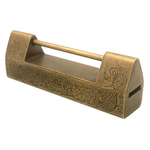 纯黄铜锁老式小铜锁迷你柜门锁小锁子中式仿古代铜锁复古挂横锁头