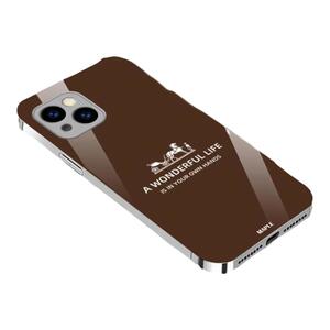 银马车玻璃壳适用苹果15plus手机壳轻奢极简时尚潮流高级感iPhone13/14外壳防刮全包边裸机手感7/8手机套男