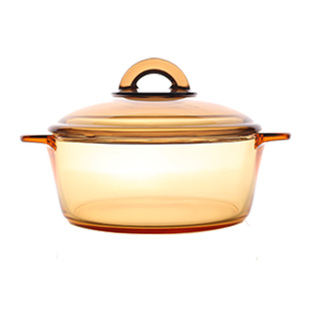 法国进口乐美雅琥珀锅玻璃直烧锅汤锅炖锅奶锅家用微晶透明锅蒸格