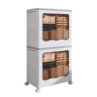 收纳箱大容量超大杂物柜收纳盒可折叠收纳盒衣服被子透明储物柜