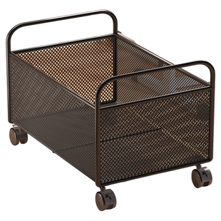 书本收纳箱高中生教室用装书箱带轮学生书籍推车可移动书包置物架