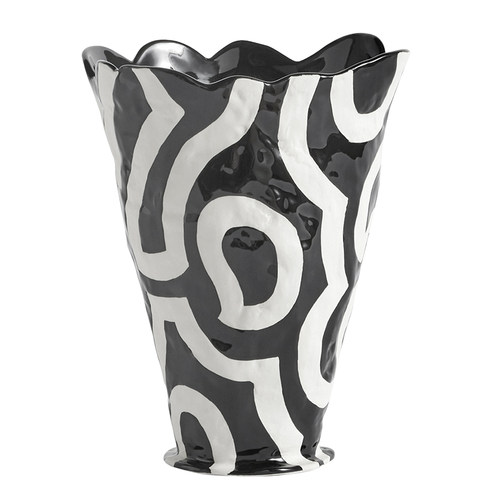 sort丹麦HAY不规则手工陶瓷花瓶北欧装饰艺术抽象花器SHADOW VASE