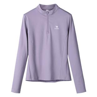 骆驼运动速干衣女秋冬季立领长袖T恤瑜伽训练服跑步健身上衣男