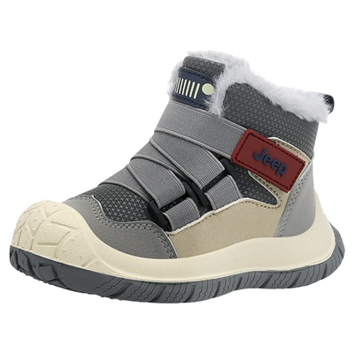 jeep男童雪地靴冬季加绒加厚保暖儿童高帮大棉鞋防滑防水户外棉靴