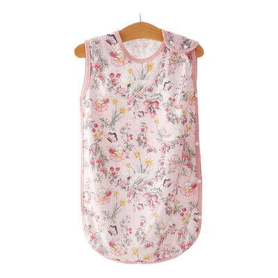 棉奇熊竹棉纱背心式婴儿睡袋夏季