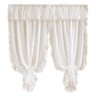 法式洛可可风拱形门纱帘透光不透人窗帘蕾丝卧室高级感客厅阳台纱