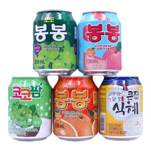 海太 葡萄草莓菠萝椰果桃味果肉水果汁饮料网红饮品韩国原装进口