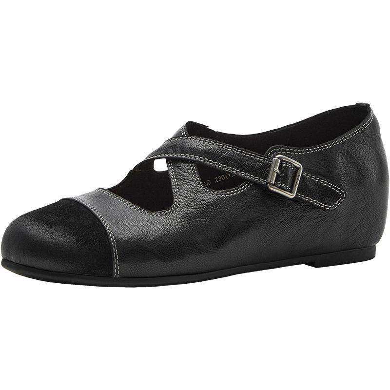 Bata玛丽珍鞋女2026秋季新款复古芭蕾舞内增高羊皮单鞋2791DCQ6