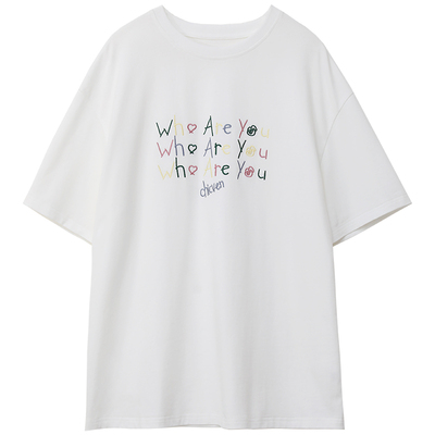 圆领字母印花凉感插肩短袖T恤