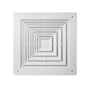 ABS方形散流器中央空调格栅四面出风口方接圆通风口排气扇卫生间
