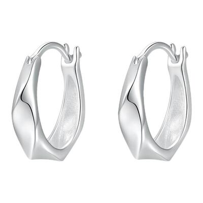 周大生DC纯银素圈金色银色耳饰