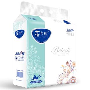 蓓尔丽L码花锦系列8包装508张无添加婴童适用系韧可温水抽式面纸