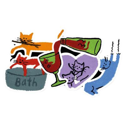 韩国授权bal9oorak猫狗贴纸素材