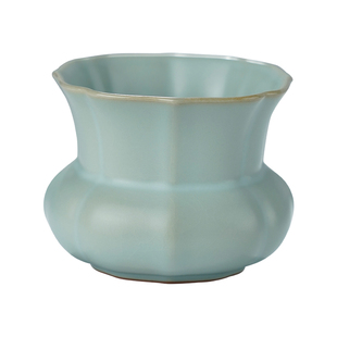 汝窑天青花瓶景德镇陶瓷花瓶摆件客厅插花轻奢仿古瓷器礼盒装青瓷