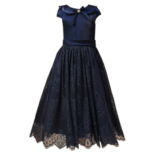 女童主持礼服裙小女孩生日公主裙儿童小提琴演奏服高档乐团指挥服