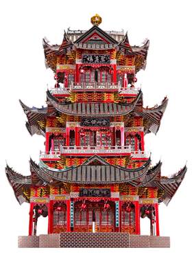 古建筑创意礼物金属模型