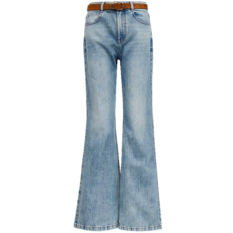 ONLY2026春季新款时髦复古高腰做旧水洗舒适弹力长裤微喇叭牛仔裤