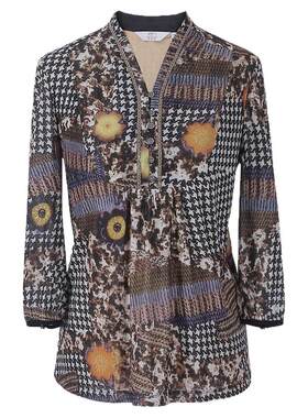 简爱诺气质花色小衫上衣女士