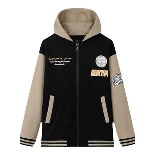 男童夹棉外套秋冬款2025新款中大童春秋季连帽男孩儿童棒球服冬装