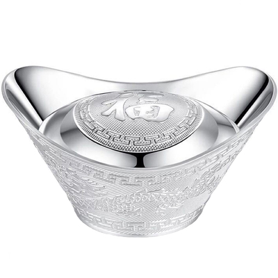 S999纯银元宝投资空心实心足银摆件银锭收藏增值送礼定制超值礼品