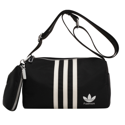 宽带斜挎包时尚三条杠单肩枕头包