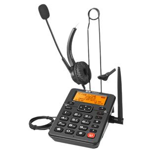 白恩G518无线插卡电话机办公电销外呼客服耳机麦头戴式录音电话机