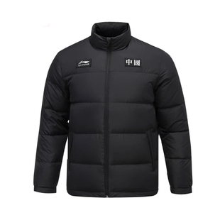 李宁男款黑色轻薄运动短款羽绒服冬季外套保暖百搭休闲长袖上衣
